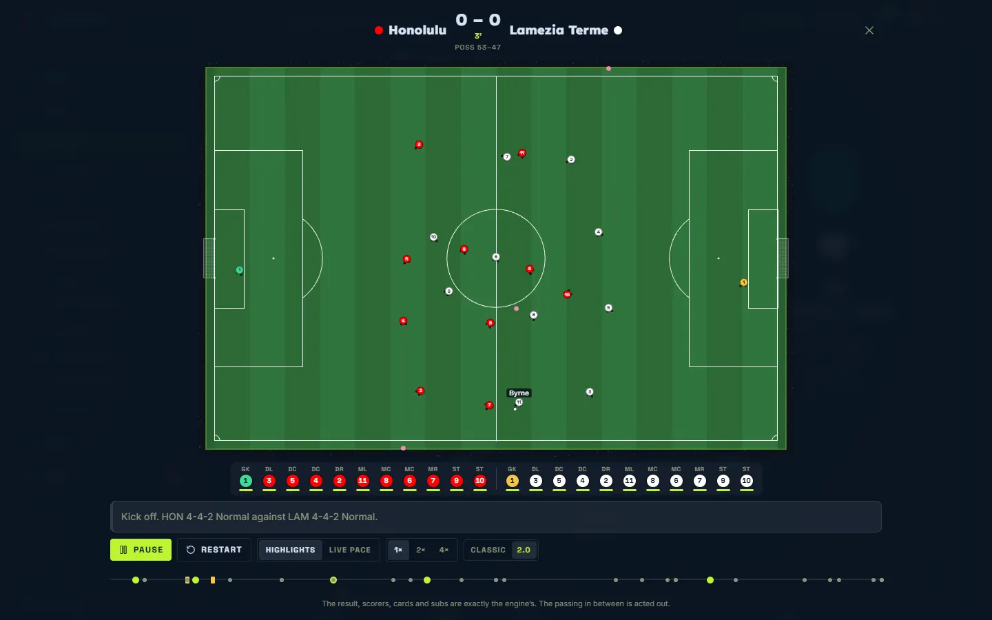 On the touchline: Manager11 on desktop