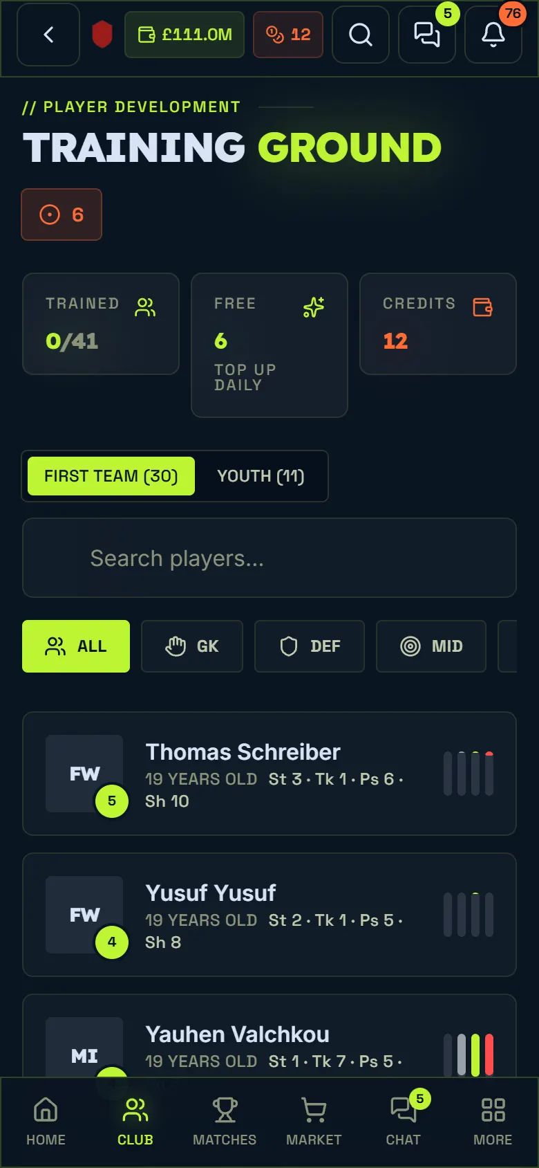 Training und Trainer: Manager11 auf dem Handy