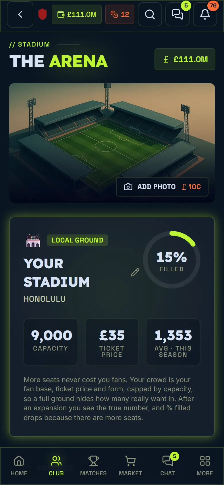 Stadionmu sekilas: Manager11 di HP