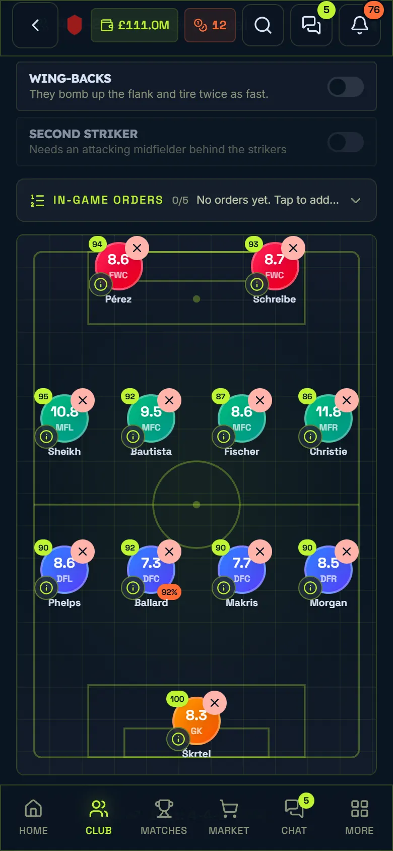 Formación y alineación: Manager11 en el móvil