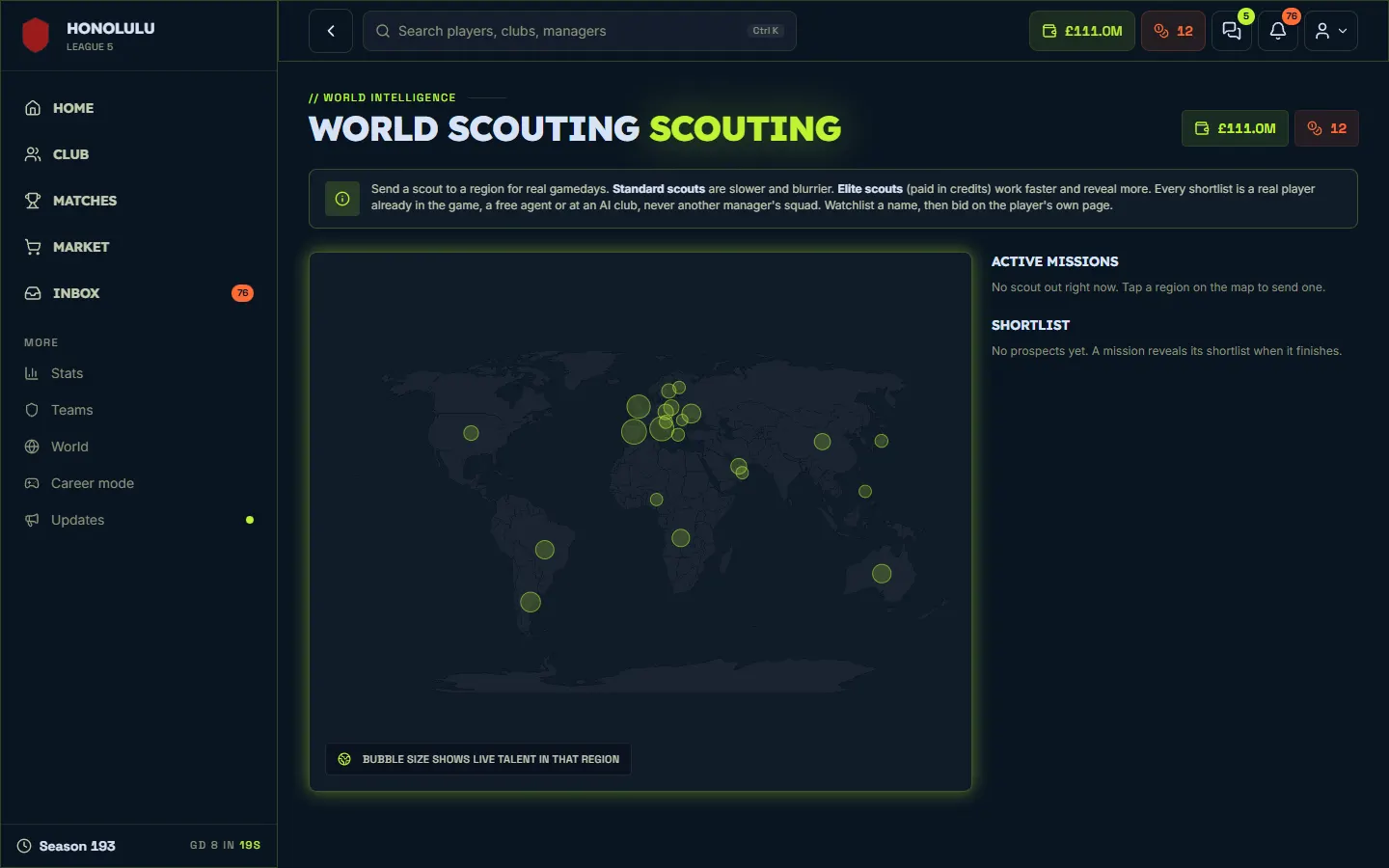 Scouting: Manager11 am Desktop