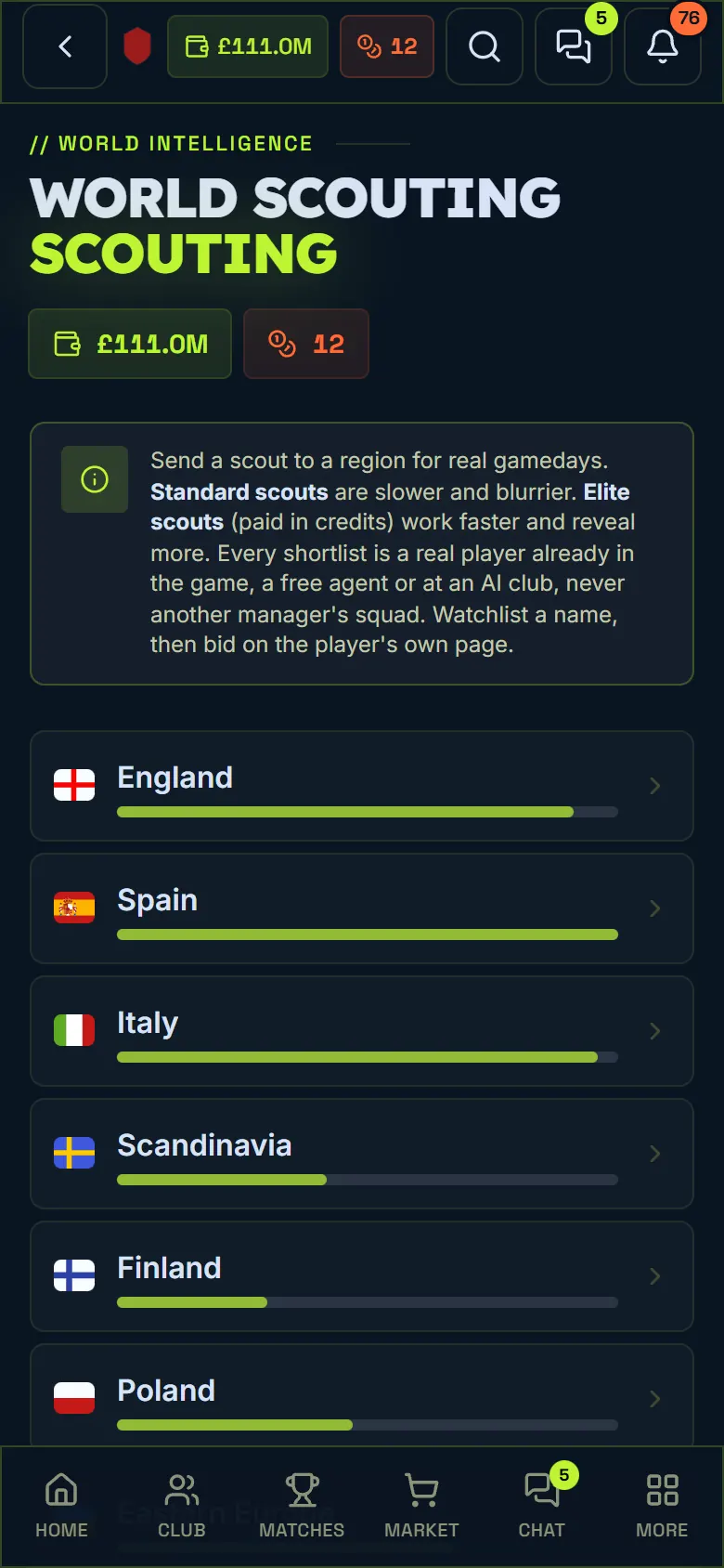 Scouting: Manager11 auf dem Handy